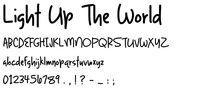 Light up the World font