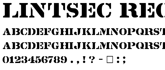 Lintsec Regular font