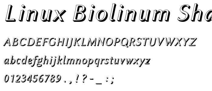 Linux Biolinum Shadow Italic font