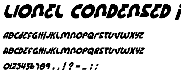 Lionel Condensed Italic police