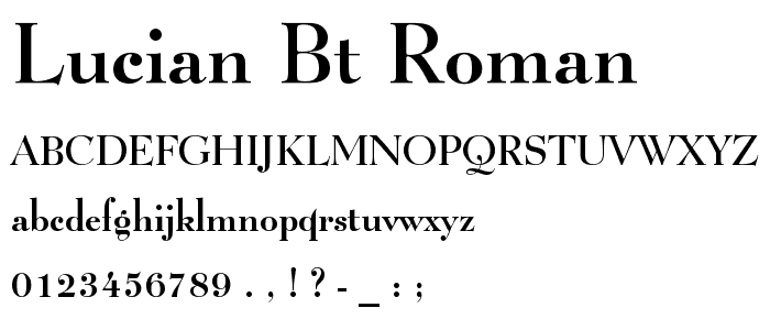 Lucian BT Roman font