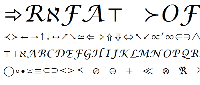 Lucida Bright Math Symbol font