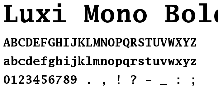 Luxi Mono Bold font