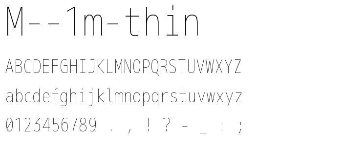 M 1m thin font