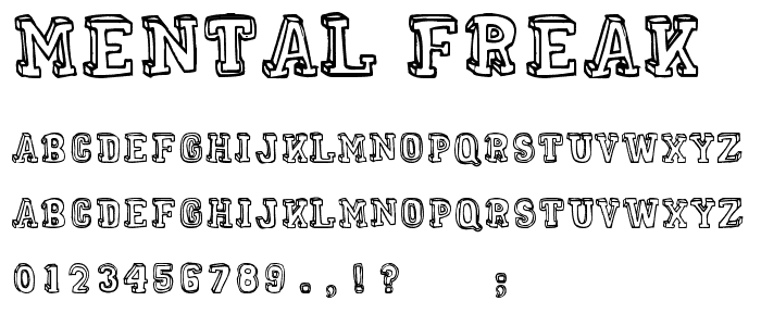 MENTAL FREAK font