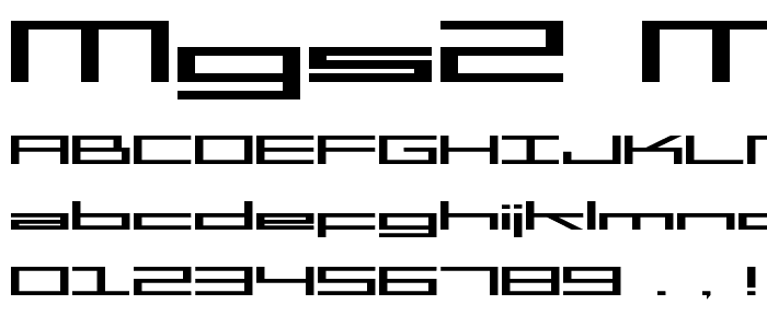 MGS2 Menu font