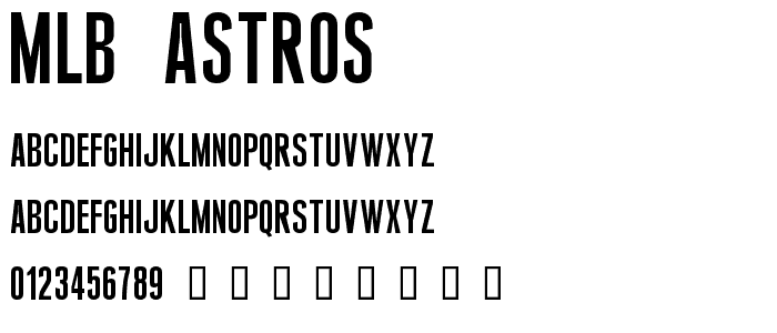 MLB Astros font