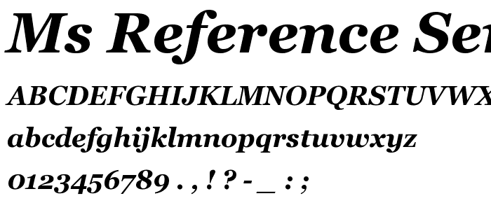 MS Reference Serif Bold Italic font