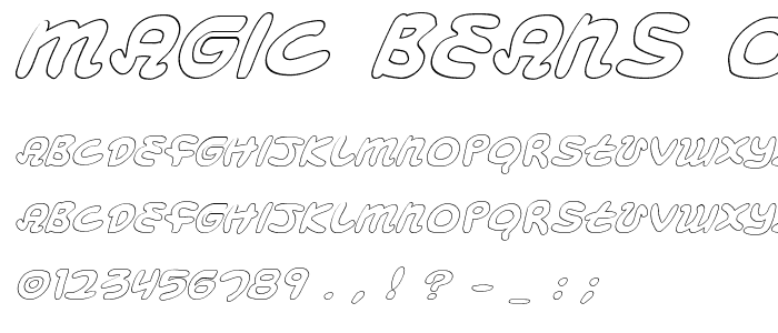 Magic Beans Outline Italic police