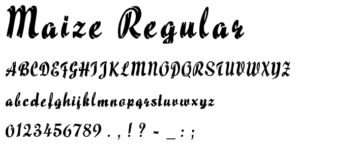 Maize Regular font