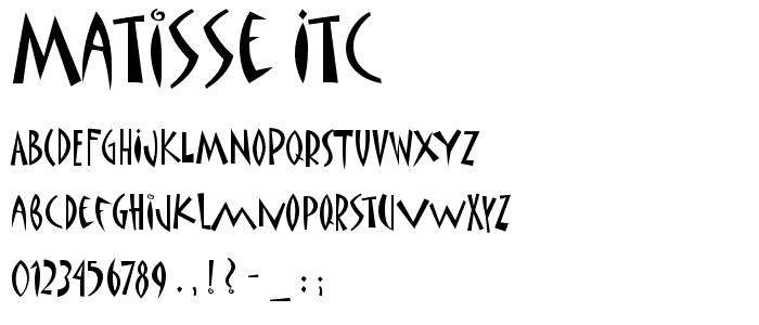 Matisse ITC font