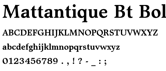 MattAntique BT Bold font