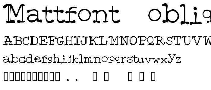 Mattfont Oblique police