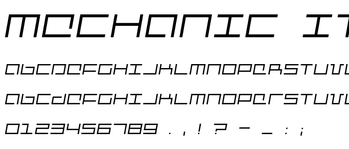 Mechanic Italic font