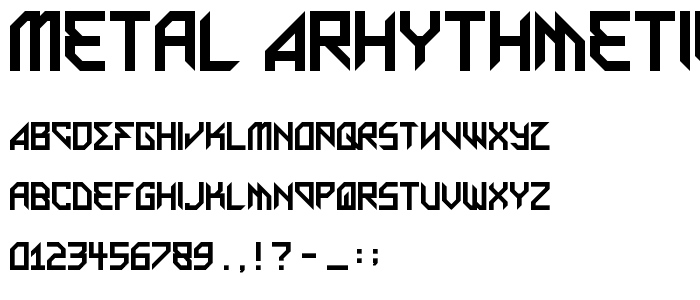 Metal Arhythmetic Regular font