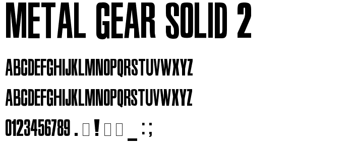 Metal Gear Solid 2 font