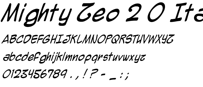 Mighty Zeo 2.0 Italic police