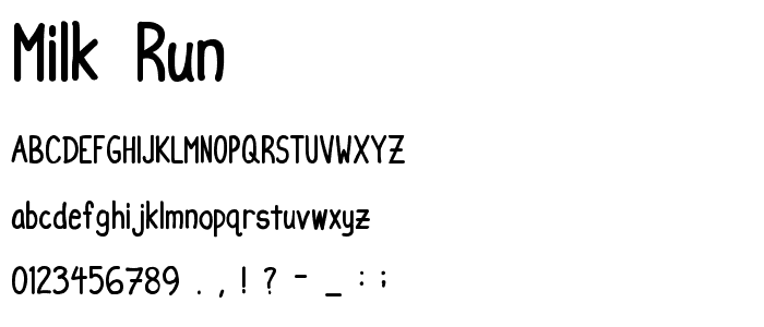 Milk Run font