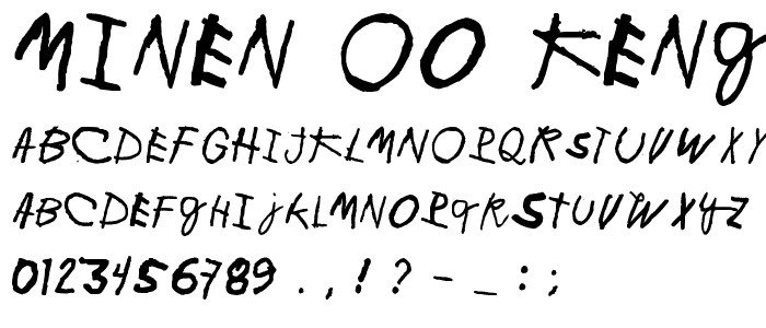 Minen oo kenguru font