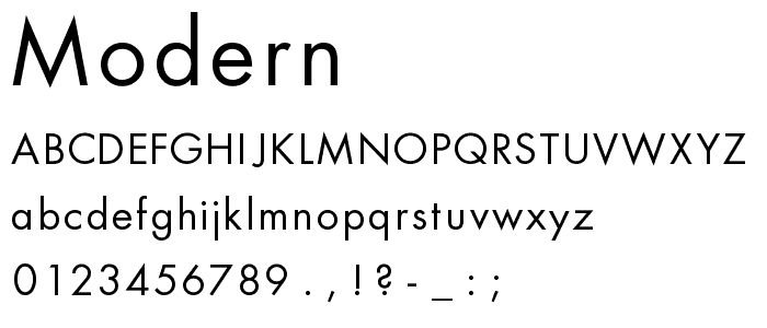 Modern font