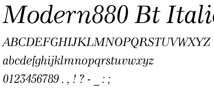 Modern880 BT Italic font