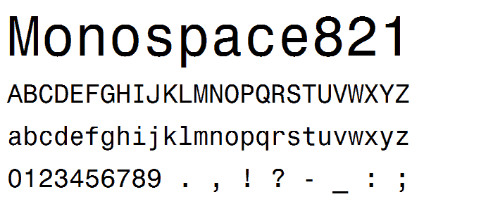 Monospace821 font