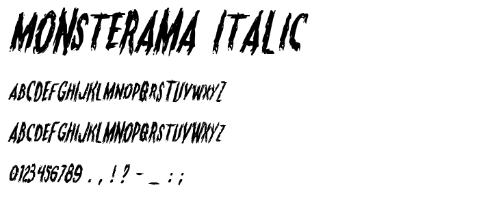 Monsterama Italic police