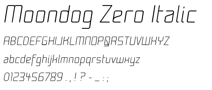 Moondog Zero Italic font