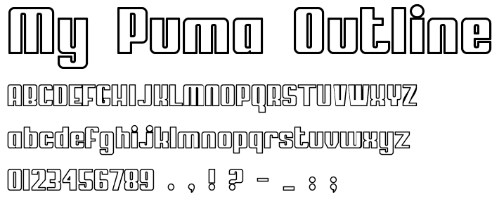 My Puma Outlined font