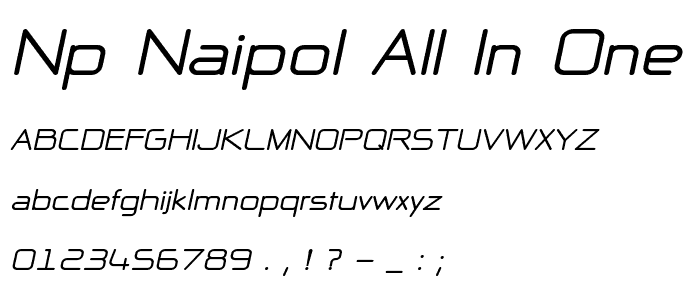 NP Naipol All in One Bold Italic font