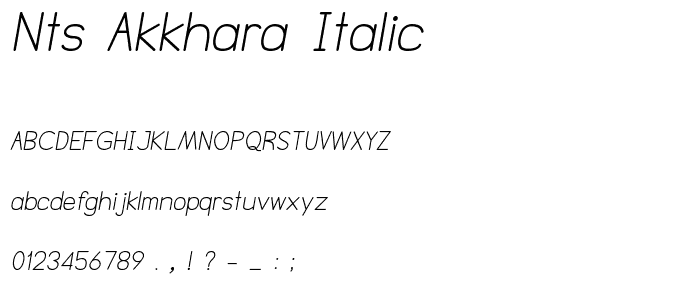 NTS Akkhara Italic police