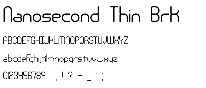 Nanosecond Thin BRK font