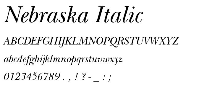 Nebraska Italic font