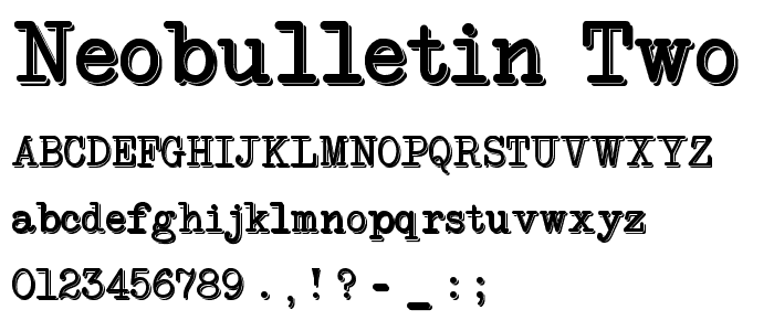 NeoBulletin Two font