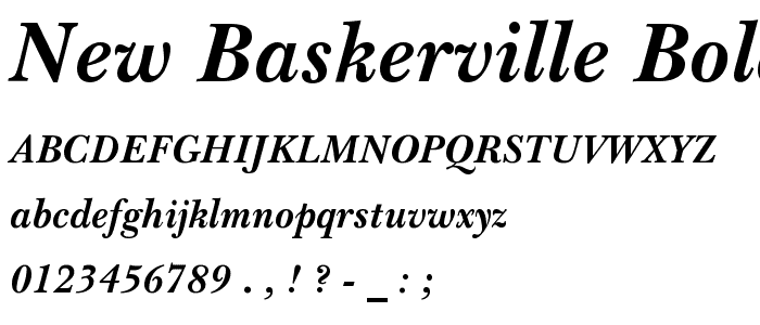 New Baskerville Bold Italic BT font