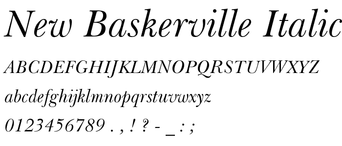 New Baskerville Italic BT font