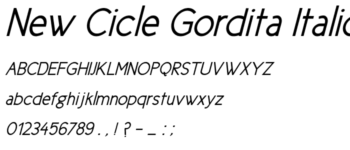 New Cicle Gordita Italic font