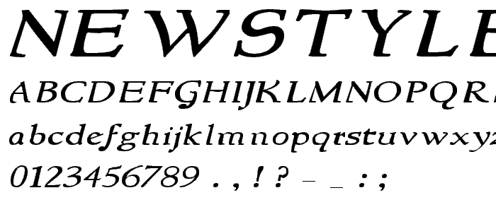 NewStyleWide Italic police