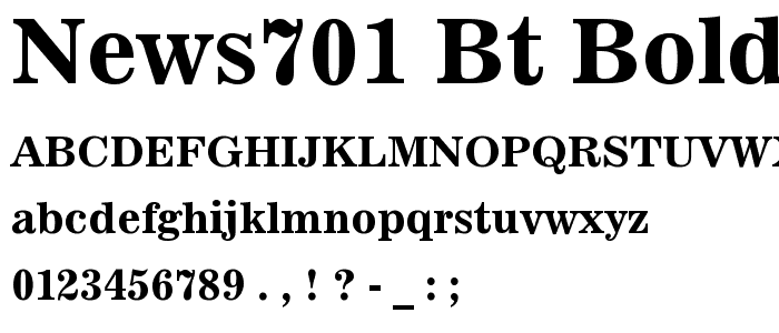 News701 BT Bold font