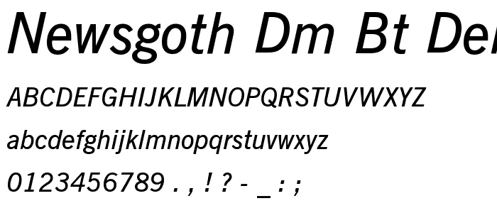 NewsGoth Dm BT Demi Italic font