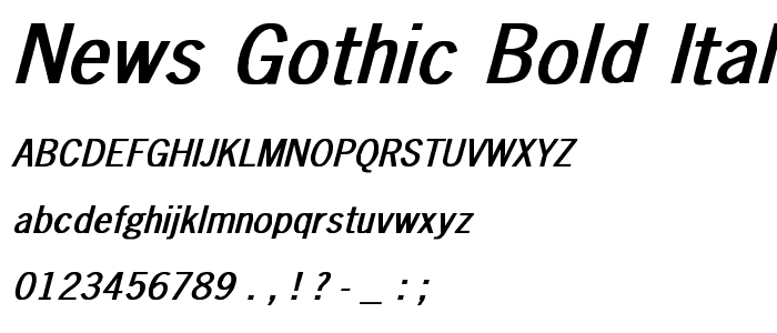 News-Gothic Bold Italic font