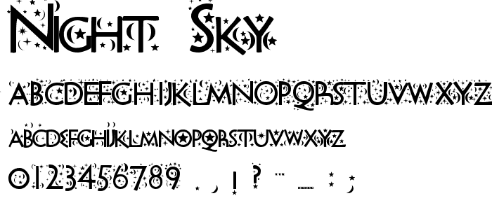 Night Sky font