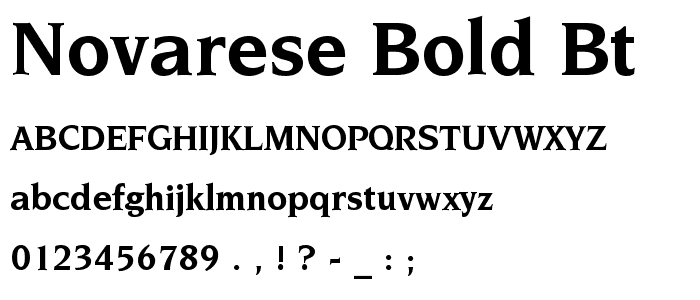 Novarese Bold BT font