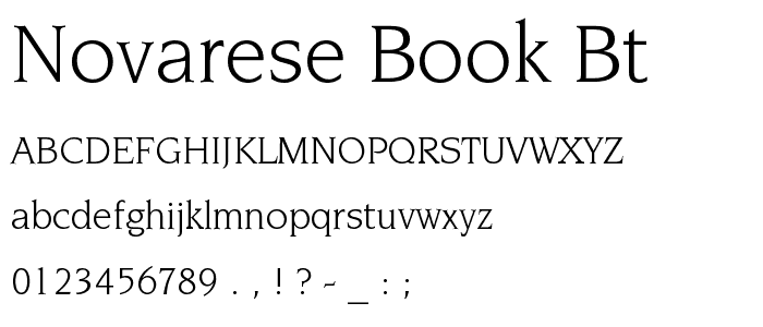 Novarese Book BT font