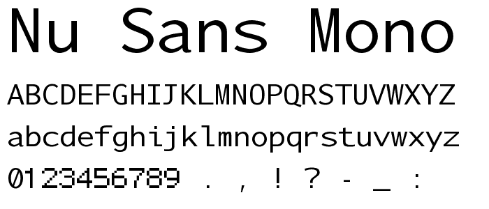 Nu Sans Mono Demo police