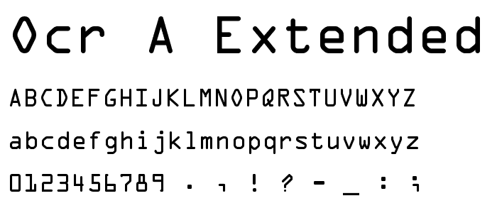 OCR A Extended font