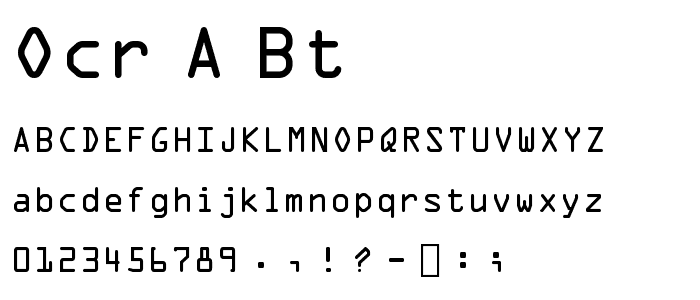 OCR-A BT font