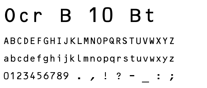 OCR-B 10 BT font