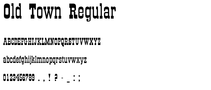 Old Town Regular font