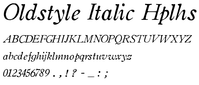 Oldstyle Italic HPLHS font